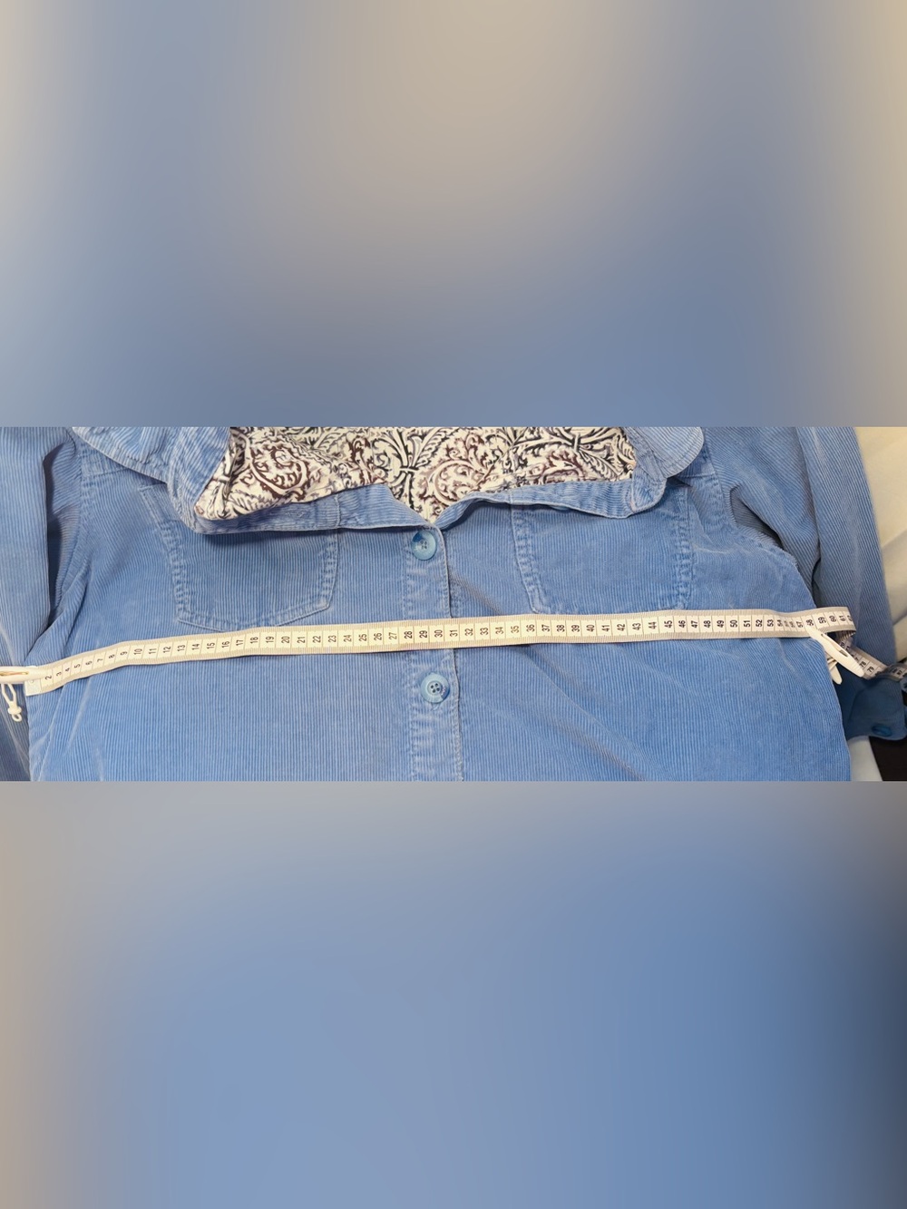 Columbia Baby Blue Corduroy Button Up XL | Oversized Gorpcore Layer - Picture 4 of 9